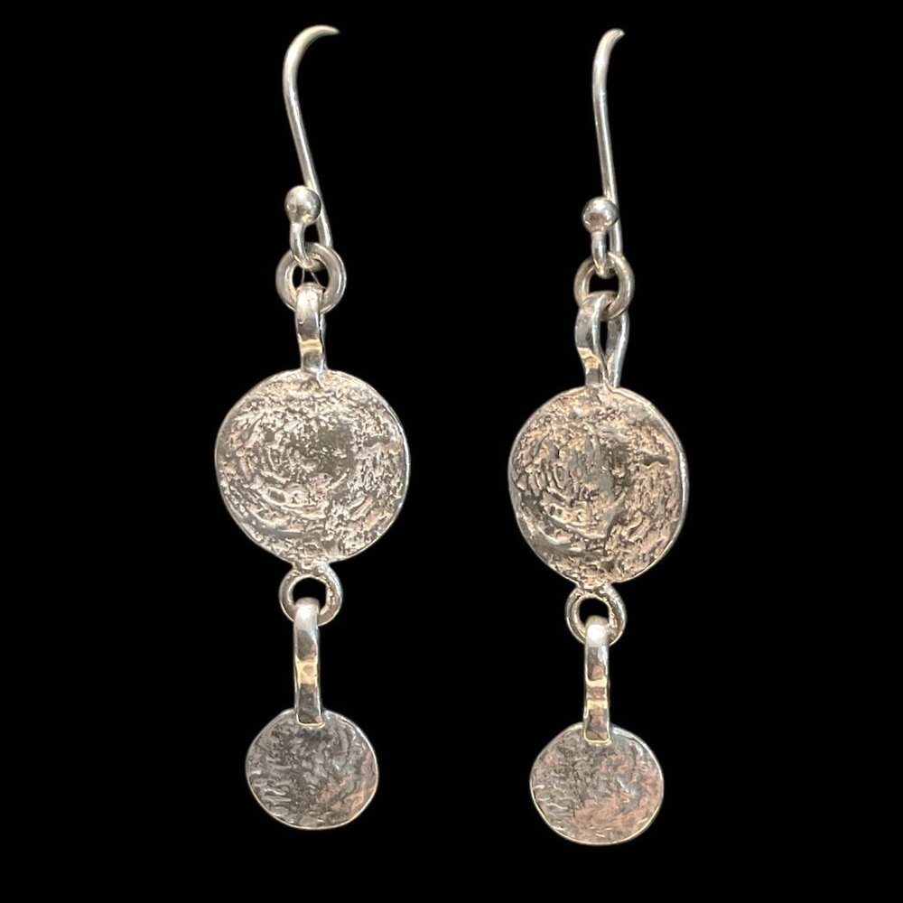 Authentic Silver Silpada Hammered Dangle Earrings - image 1